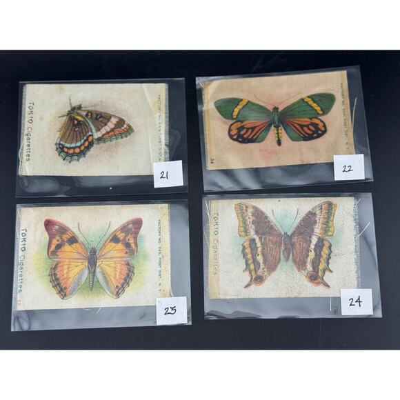Assorted Antique Tokio Cigarettes Butterfly & Moth Silks - Picture 6 of 9